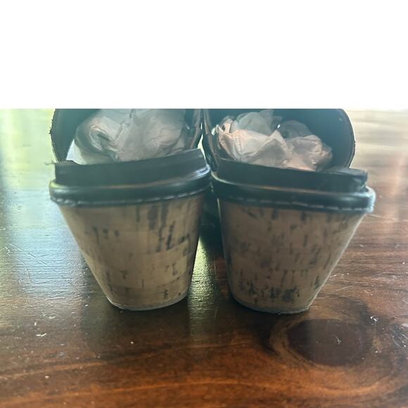 Dr Scholls Cork‎ Wedge Black Thong Sandals Cut Out Summer Spring Women's Size 9 - Picture 7 of 9